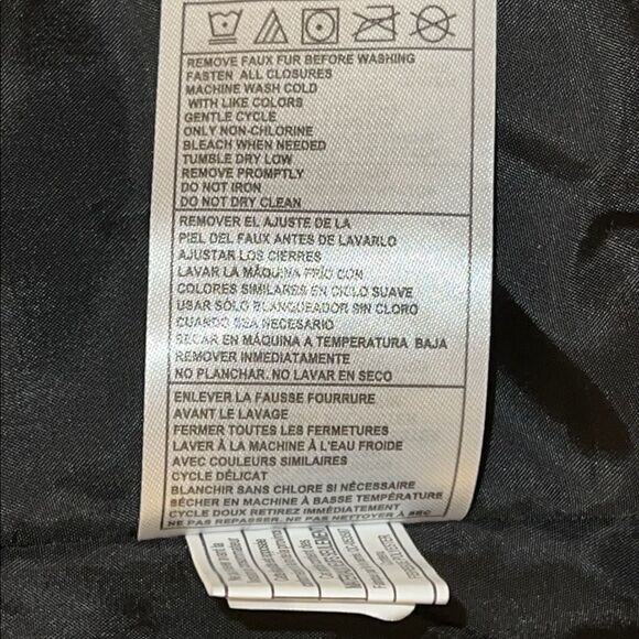 Steve Madden Juniors Faux-Fur-Trim Hooded Black Puffer Coat Small NWT - Picture 9 of 10